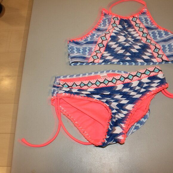 Multi Color 2 Pcs Justcie Bikini Swimsuit Size 10 - Picture 1 of 11